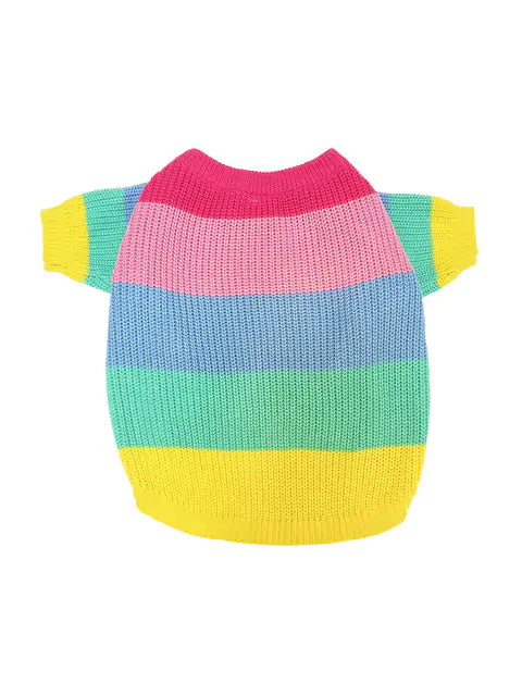 Maglione arcobaleno lavorato a maglia - Oh My Dog!